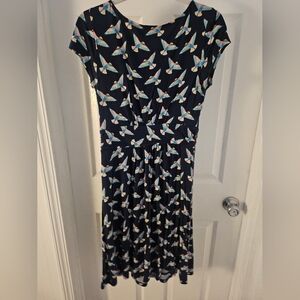 Boden Black Casual Sundress Short Sleeve Crew Neck